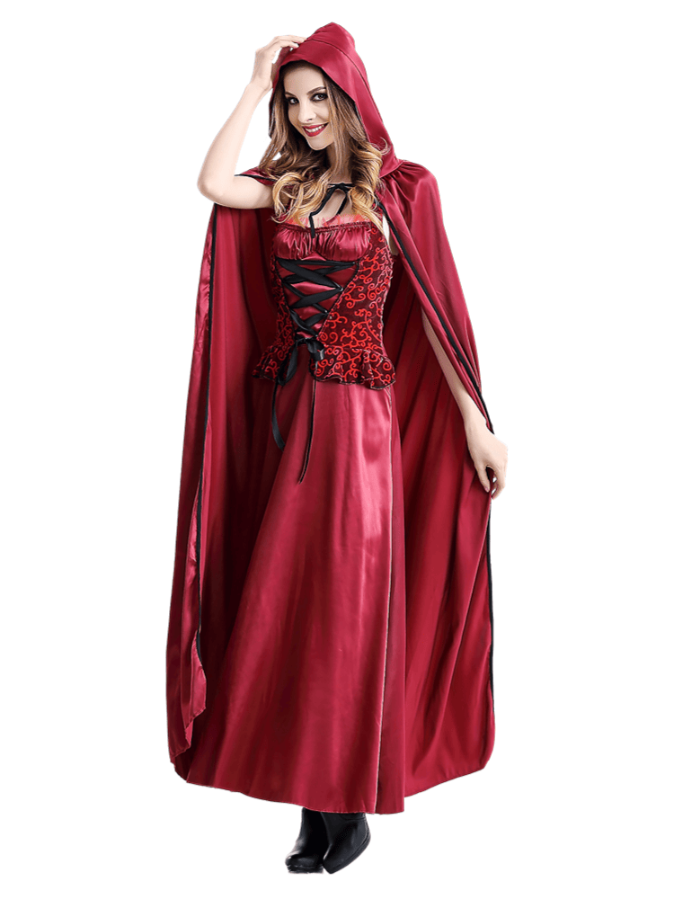 Women's Burgundy Gothic Little Red Riding Hood Costume