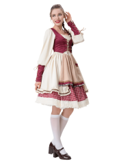 Women’s Vintage Ruffle Little Red Riding Hood Costume – Wholesale