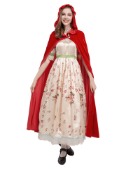 Women's Floral Vintage Little Red Riding Hood Costume