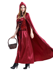 Women's Burgundy Gothic Little Red Riding Hood Costume