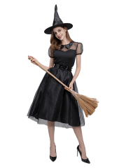 Girls Black Tulle Witch Costume