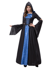 Black Blue Star Witch Costume for Women – Wholesale Halloween Magic