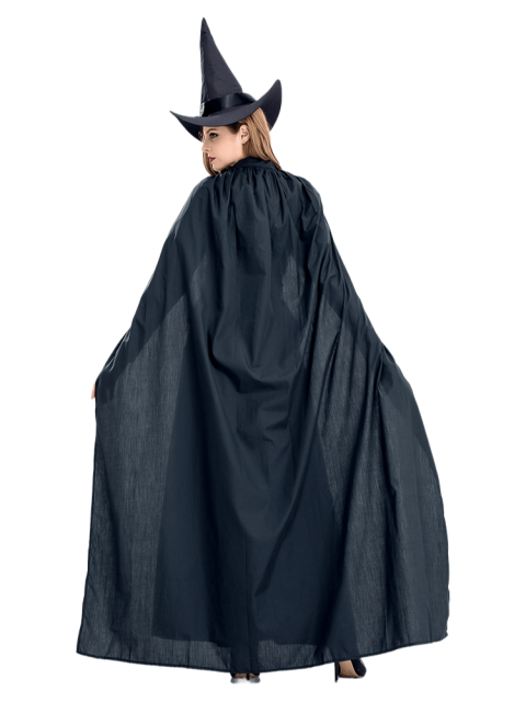 Women's Black Cape Vintage Witch Costume