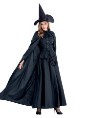 Women's Black Cape Vintage Witch Costume