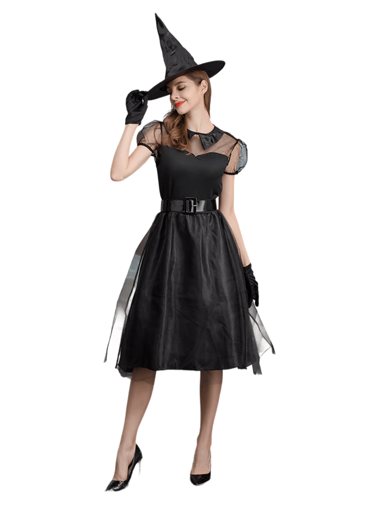 Girls Black Tulle Witch Costume