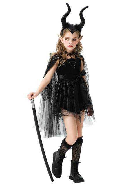 Girls Sleeping Beauty Maleficent Witch Costume