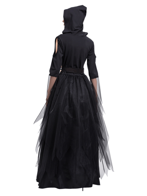 Women's Black Gold Moon Star Witch Costume