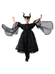 Girls Disney Sleeping Beauty Maleficent Witch Dress Costume