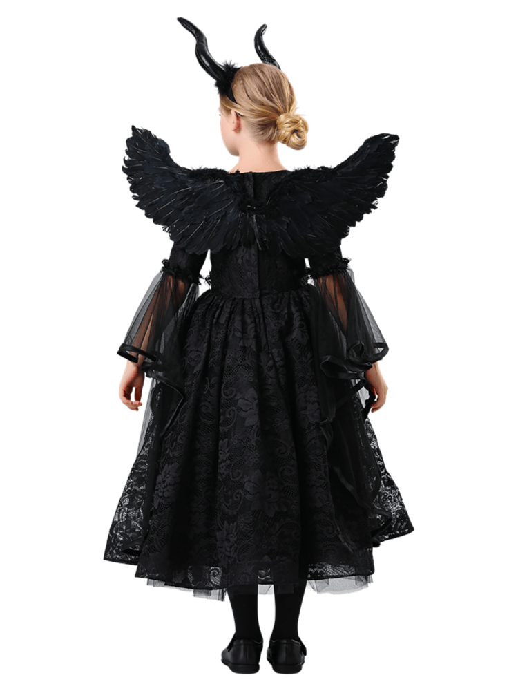 Girls Disney Sleeping Beauty Maleficent Witch Dress Costume