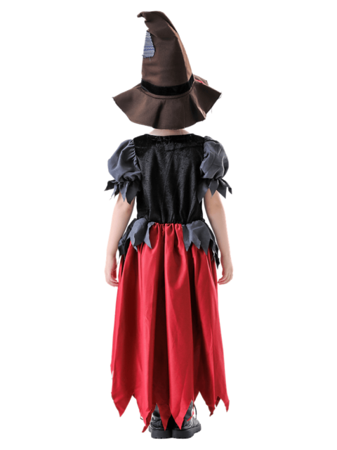 Girls Patchwork Hobo Witch Dress Costume