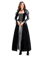 Women's Black Silver Vintage Witch Costume