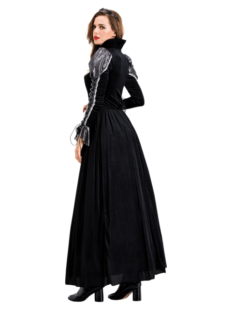 Women's Black Silver Vintage Witch Costume