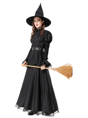 Women's Black Lace Vintage Witch Costume