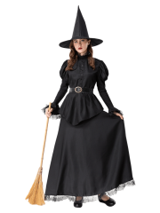 Women's Black Lace Vintage Witch Costume