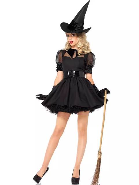 Women's Classic Black Witch Dress Costume
