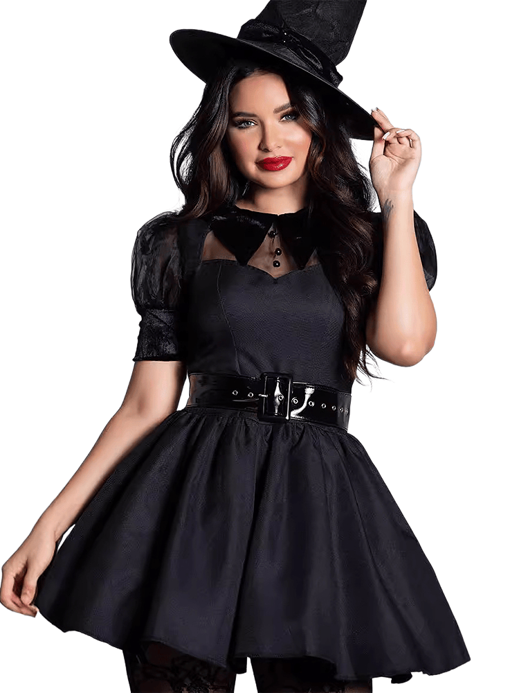 Women's Classic Black Witch Dress Costume