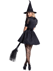 Women's Classic Black Witch Dress Costume