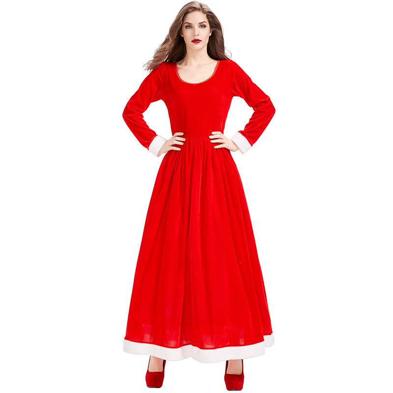 Red Winter Gown with White Fur