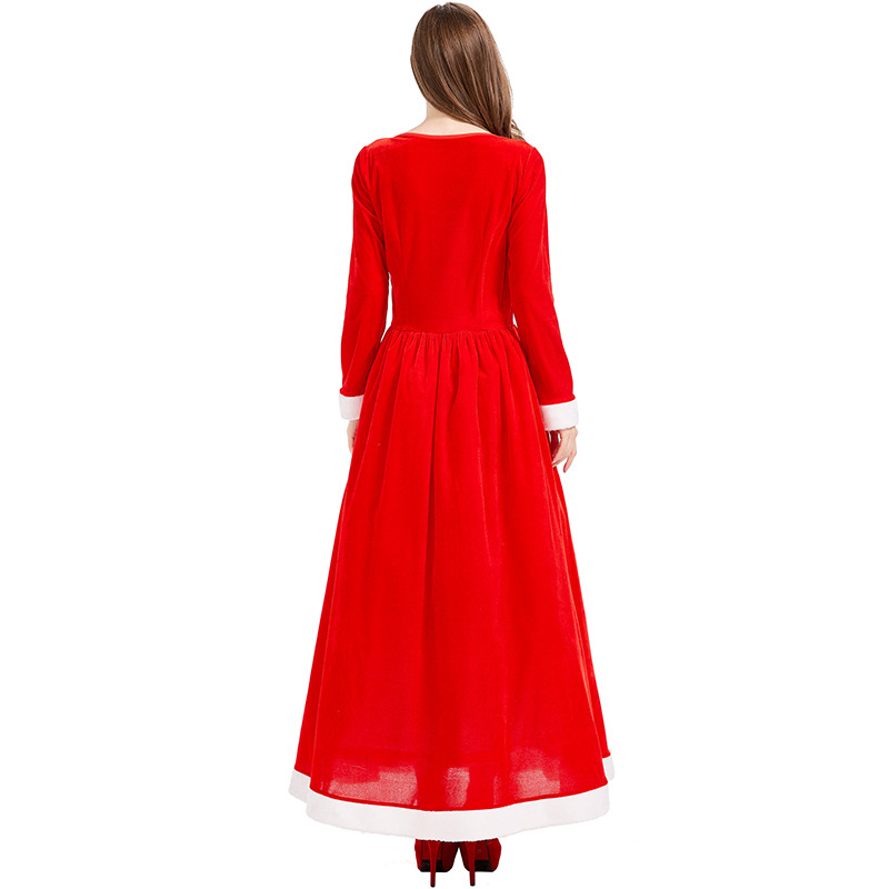 Red Winter Gown with White Fur