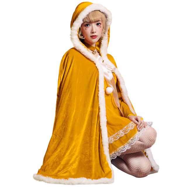 Christmas Costumes for Women | Hooded Holiday Cape Dress Wholesale