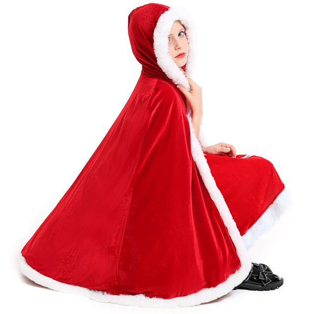 Christmas Costumes for Women | Hooded Holiday Cape Dress Wholesale