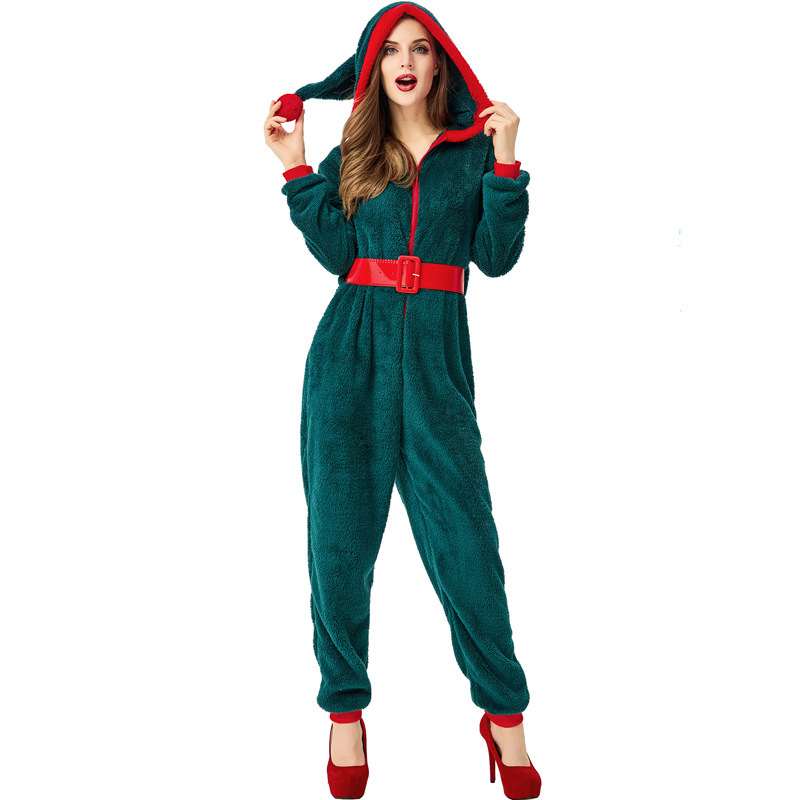 Group Green Hooded Christmas Costumes