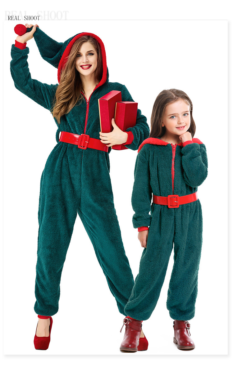 Group Green Hooded Christmas Costumes