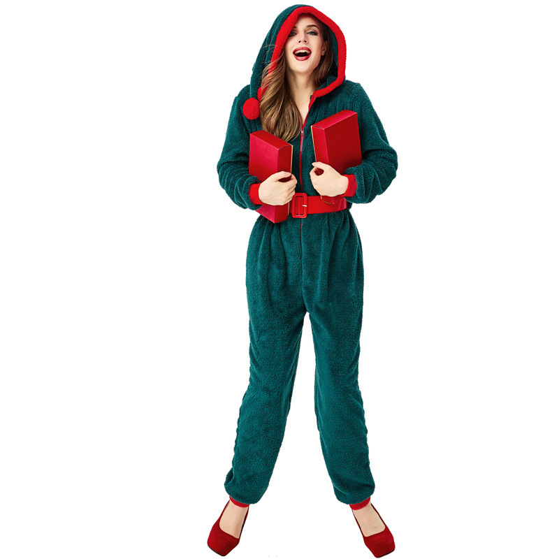 Group Green Hooded Christmas Costumes