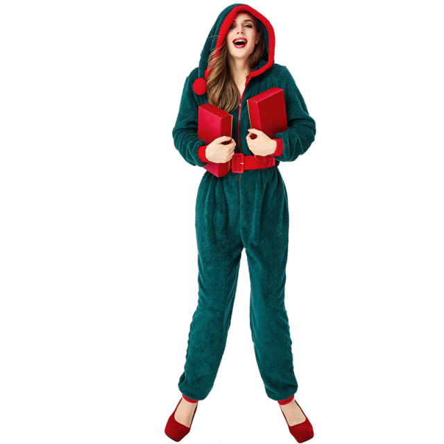 Group Green Hooded Christmas Costumes