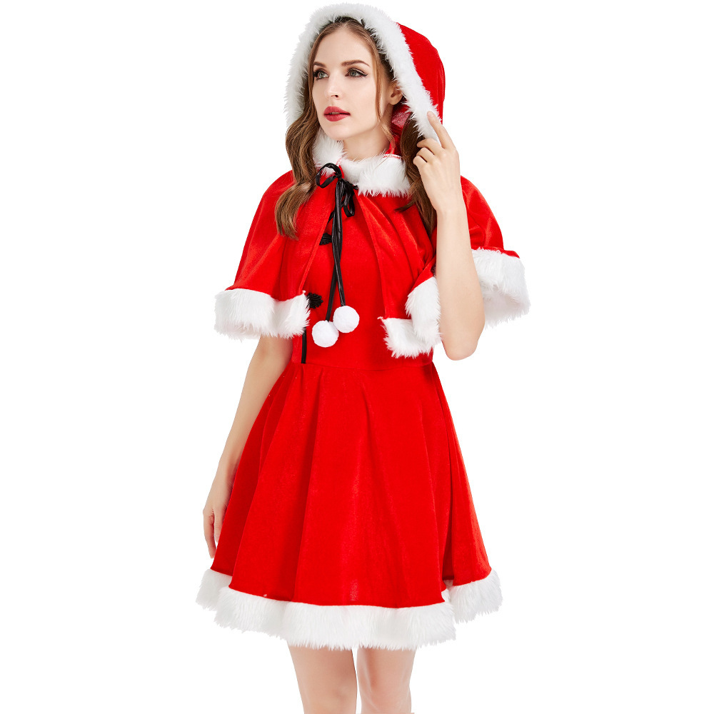 Sexy Ladies Christmas Costume Wholesale Red Santa Dress
