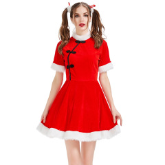 Sexy Ladies Christmas Costume Wholesale Red Santa Dress