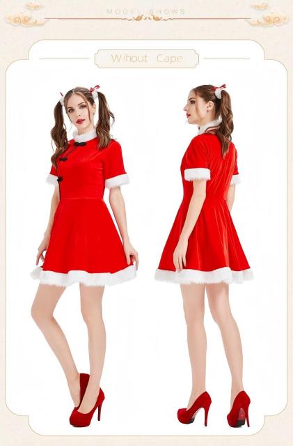 Sexy Ladies Christmas Costume Wholesale Red Santa Dress