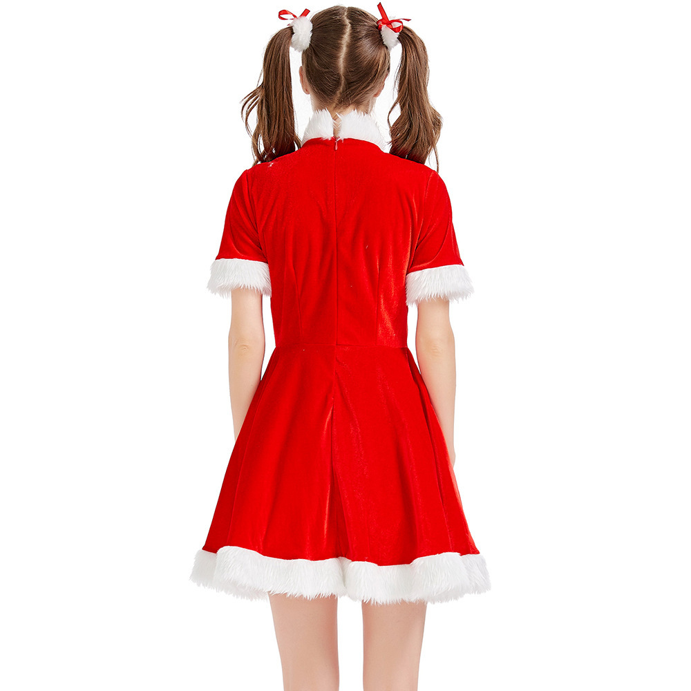Sexy Ladies Christmas Costume Wholesale Red Santa Dress