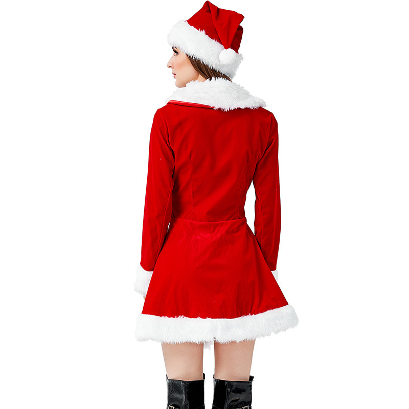 Women’s Christmas Costume Wholesale Red Santa Coat Dress