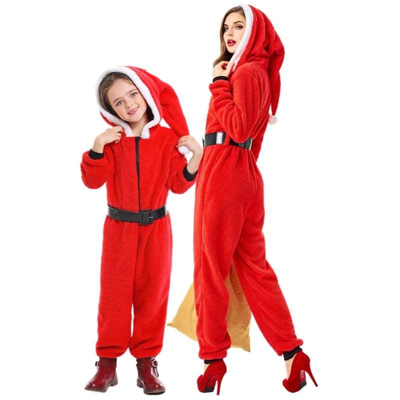 Family Christmas Costume Wholesale Group Santa Jumpsuit Set