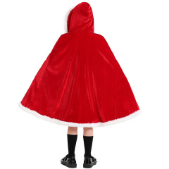 Children’s Christmas Costume Wholesale Red Holiday Dress & Cape Set