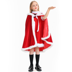 Children’s Christmas Costume Wholesale Red Holiday Dress & Cape Set