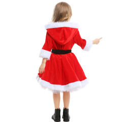 Girls Christmas Santa Dress with Hood – Wholesale Holiday Outfit