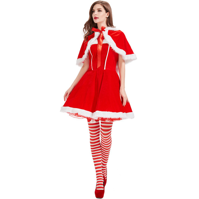 Women Bunny Santa Dress with Cape – Wholesale Christmas Costume