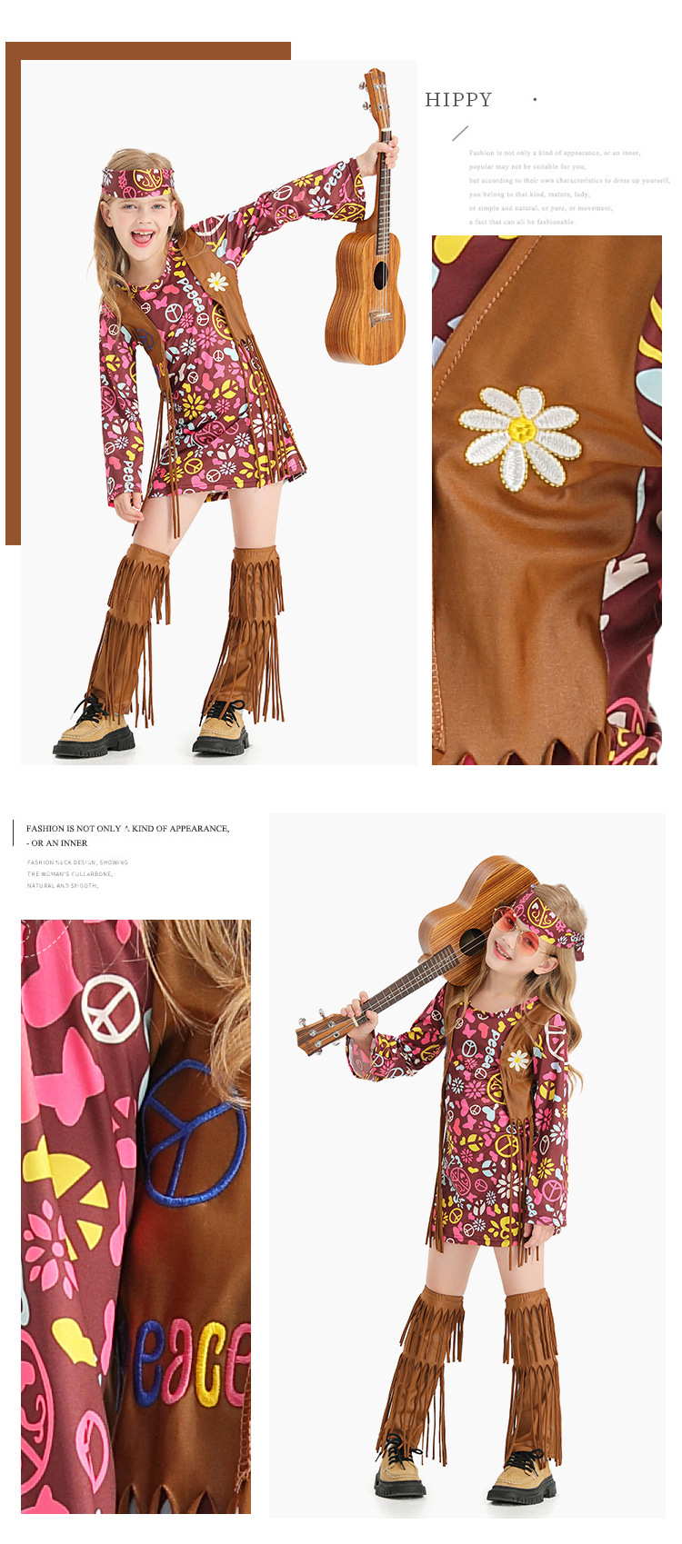 Girls Hippie Costume