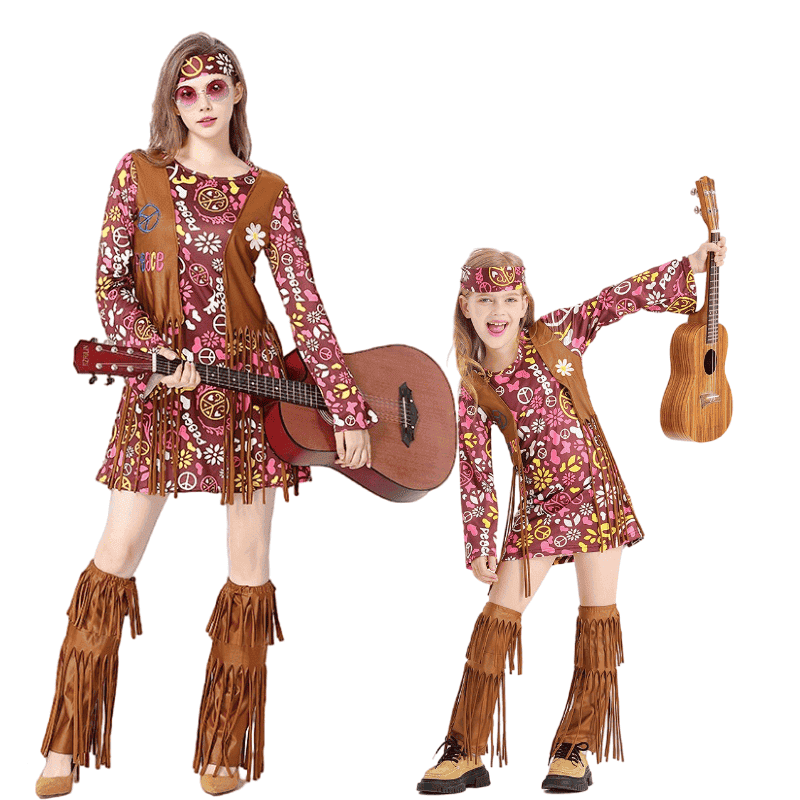 Family Hippie Disco Costume Set | Group Fancy Dress Wholesale