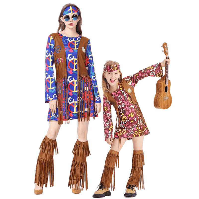 Family Hippie Disco Costume Set | Group Fancy Dress Wholesale