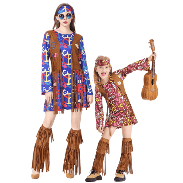 Family Hippie Disco Costume Set | Group Fancy Dress Wholesale