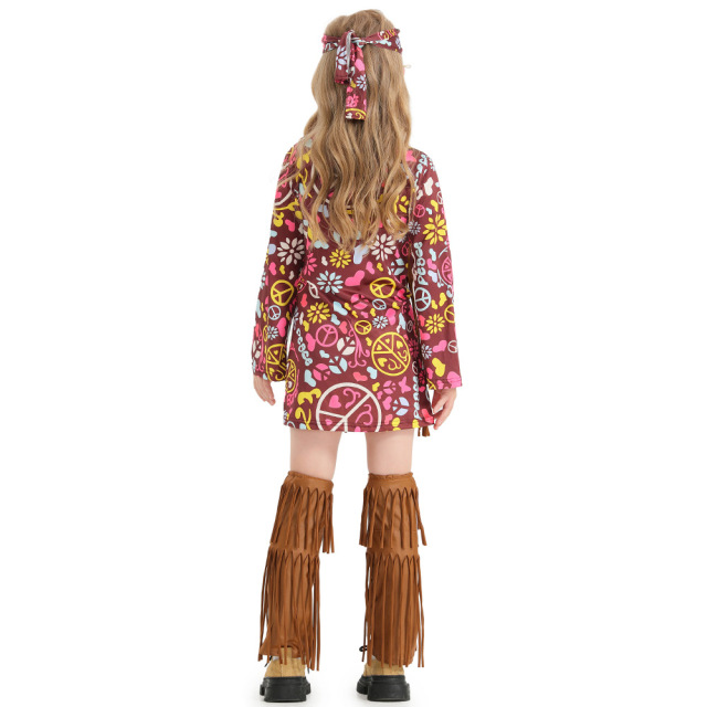 Girls Hippie Costume Flower Power Dress | Wholesale Fancy Dress