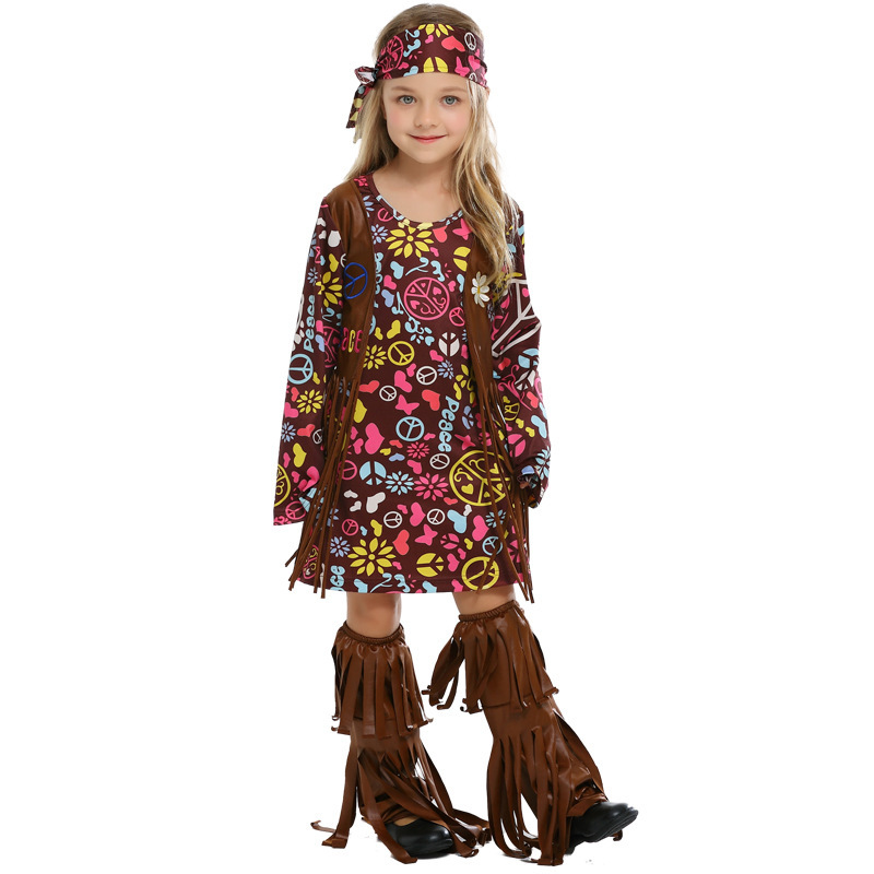 Girls Hippie Costume Flower Power Dress | Wholesale Fancy Dress