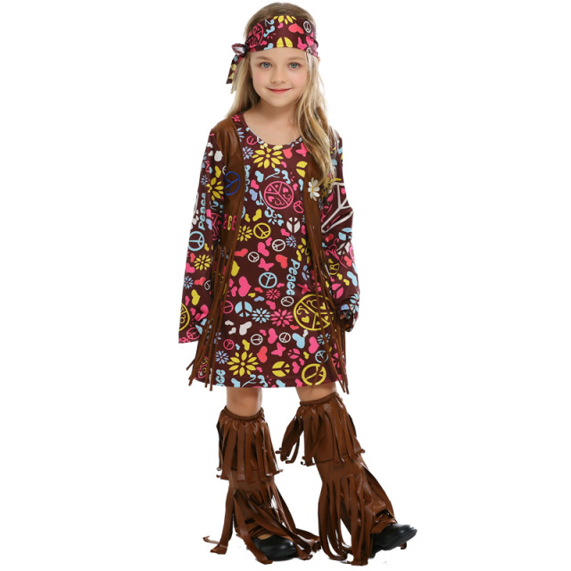 Girls Hippie Costume Flower Power Dress | Wholesale Fancy Dress