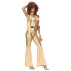 Sexy Gold Disco Dance Costume for Women