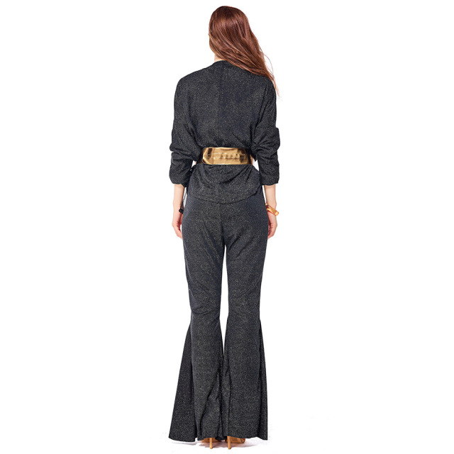 Black Womens Disco Costume | 90s Fancy Dress Disco Outfit