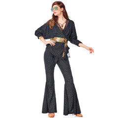 Black Womens Disco Costume | 90s Fancy Dress Disco Outfit