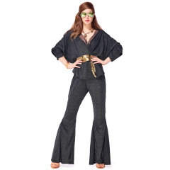 Black Womens Disco Costume | 90s Fancy Dress Disco Outfit